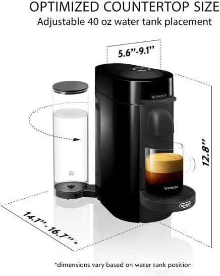 Nespresso Vertuo Plus Deluxe Coffee and Espresso Maker by De'Longhi