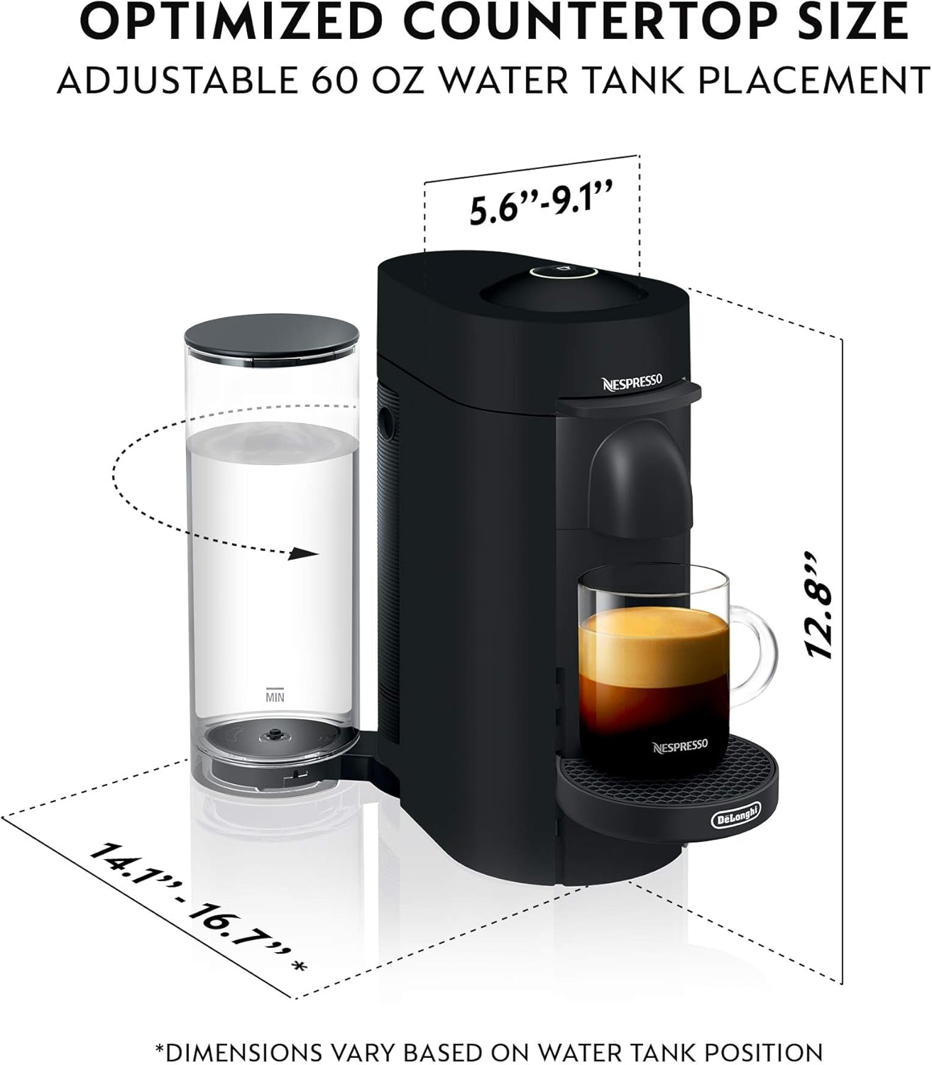 Nespresso Vertuo Plus Deluxe Coffee and Espresso Maker by De'Longhi