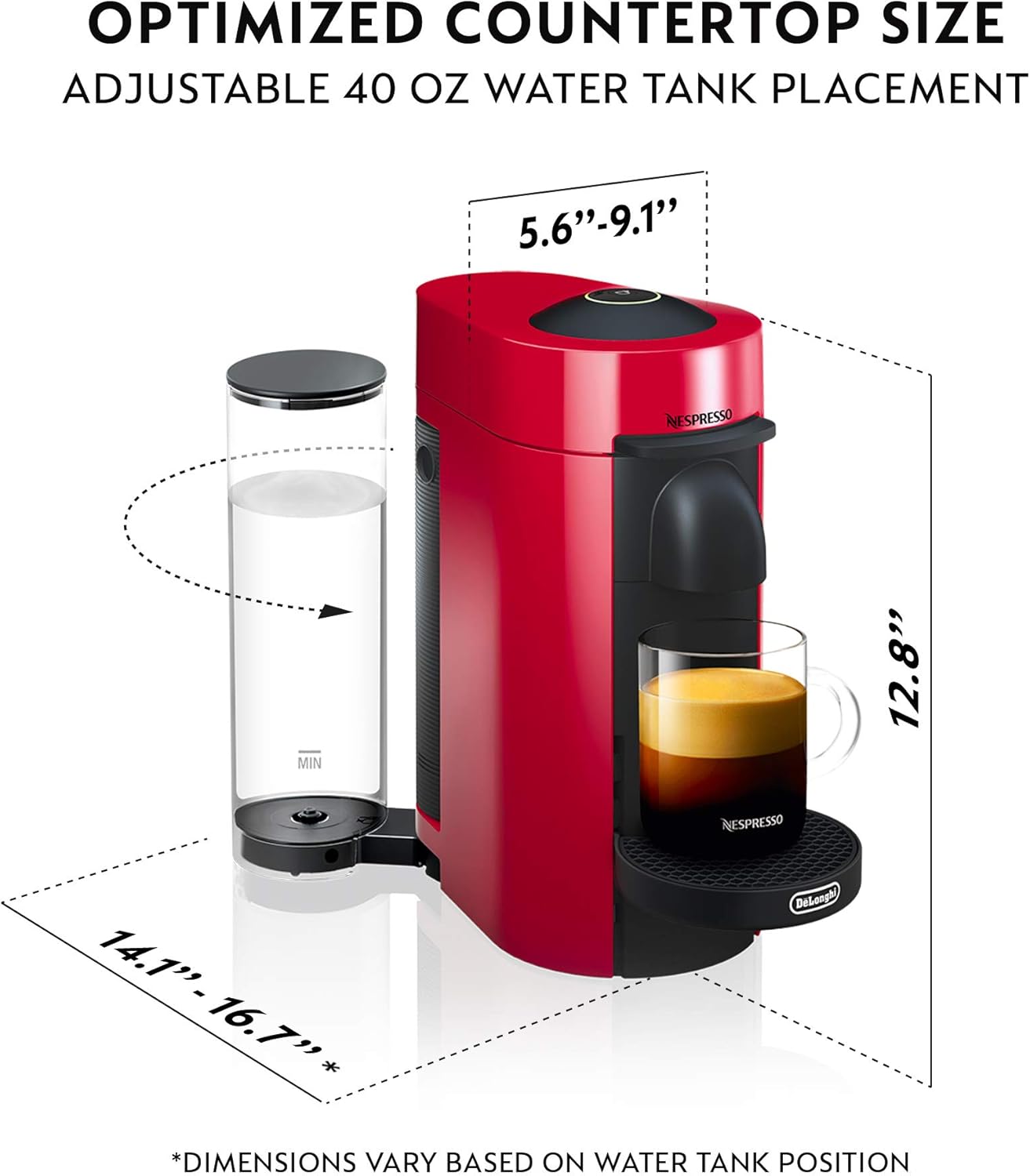 Nespresso Vertuo Plus Deluxe Coffee and Espresso Maker by De'Longhi