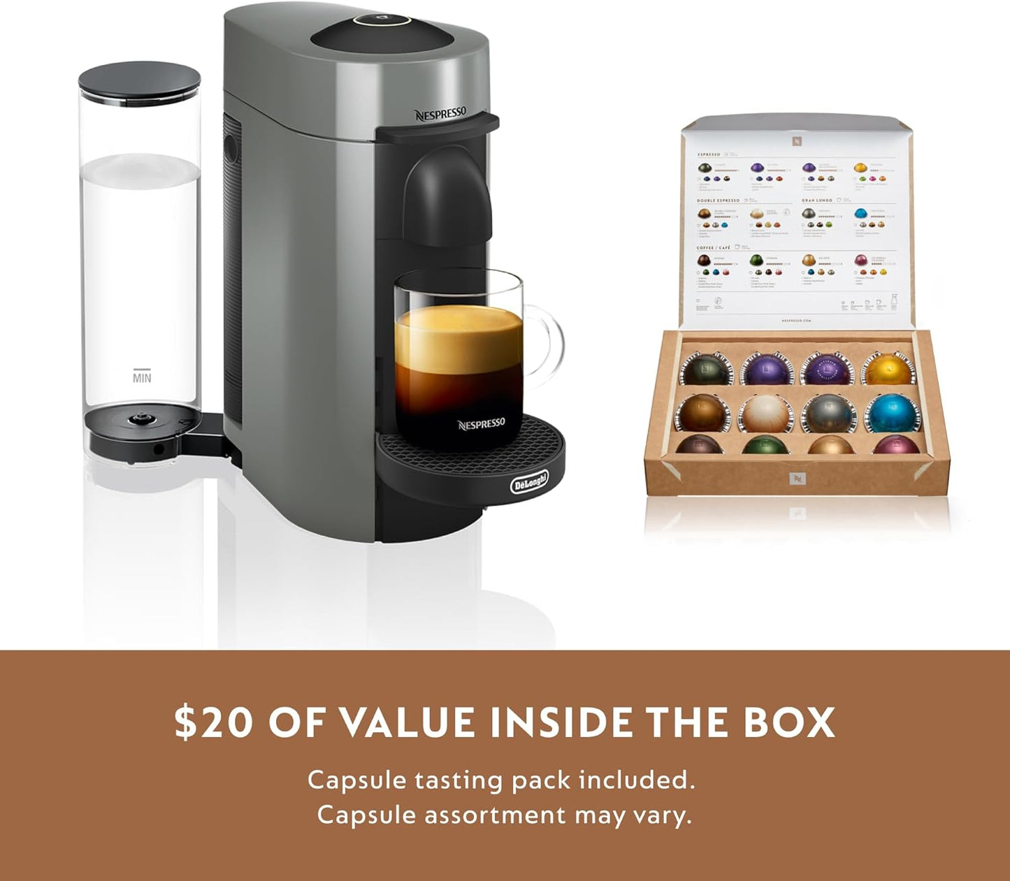 Nespresso Vertuo Plus Deluxe Coffee and Espresso Maker by De'Longhi