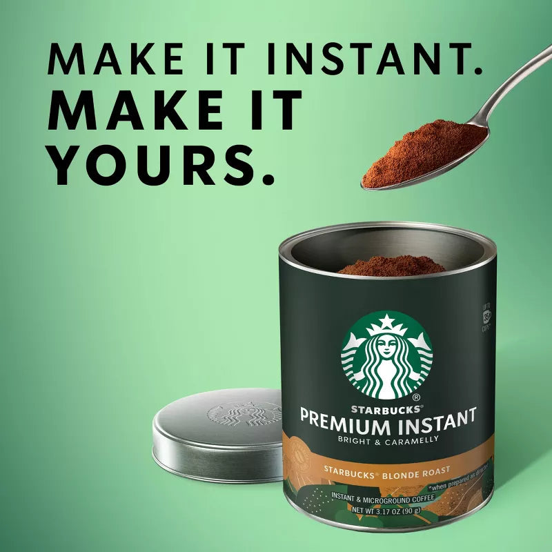 Starbucks Premium Instant Coffee Blonde Light Roast, 3.17oz