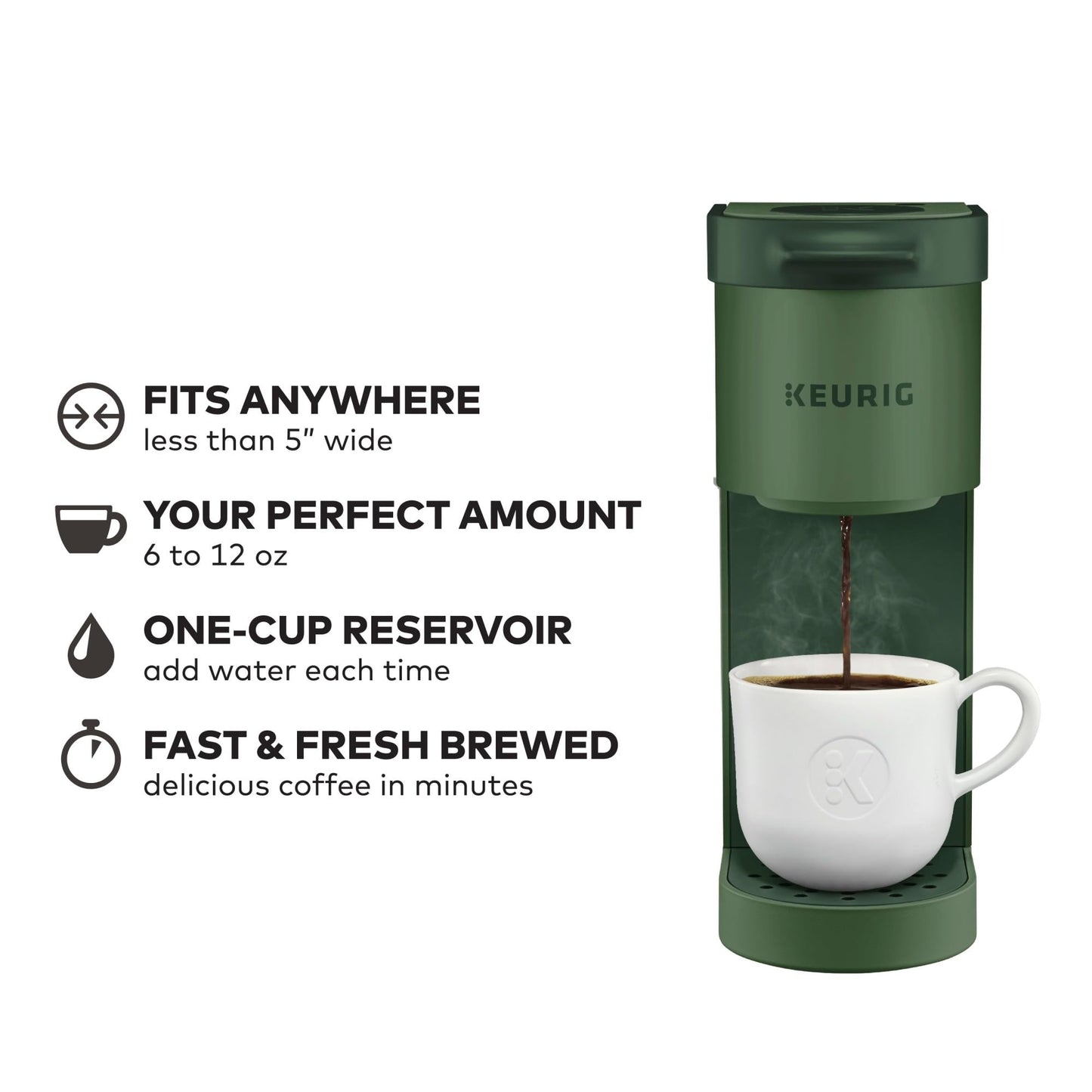 Keurig K-Mini Single Serve K-Cup Pod Coffee Maker, 6 to 12oz Brew size
