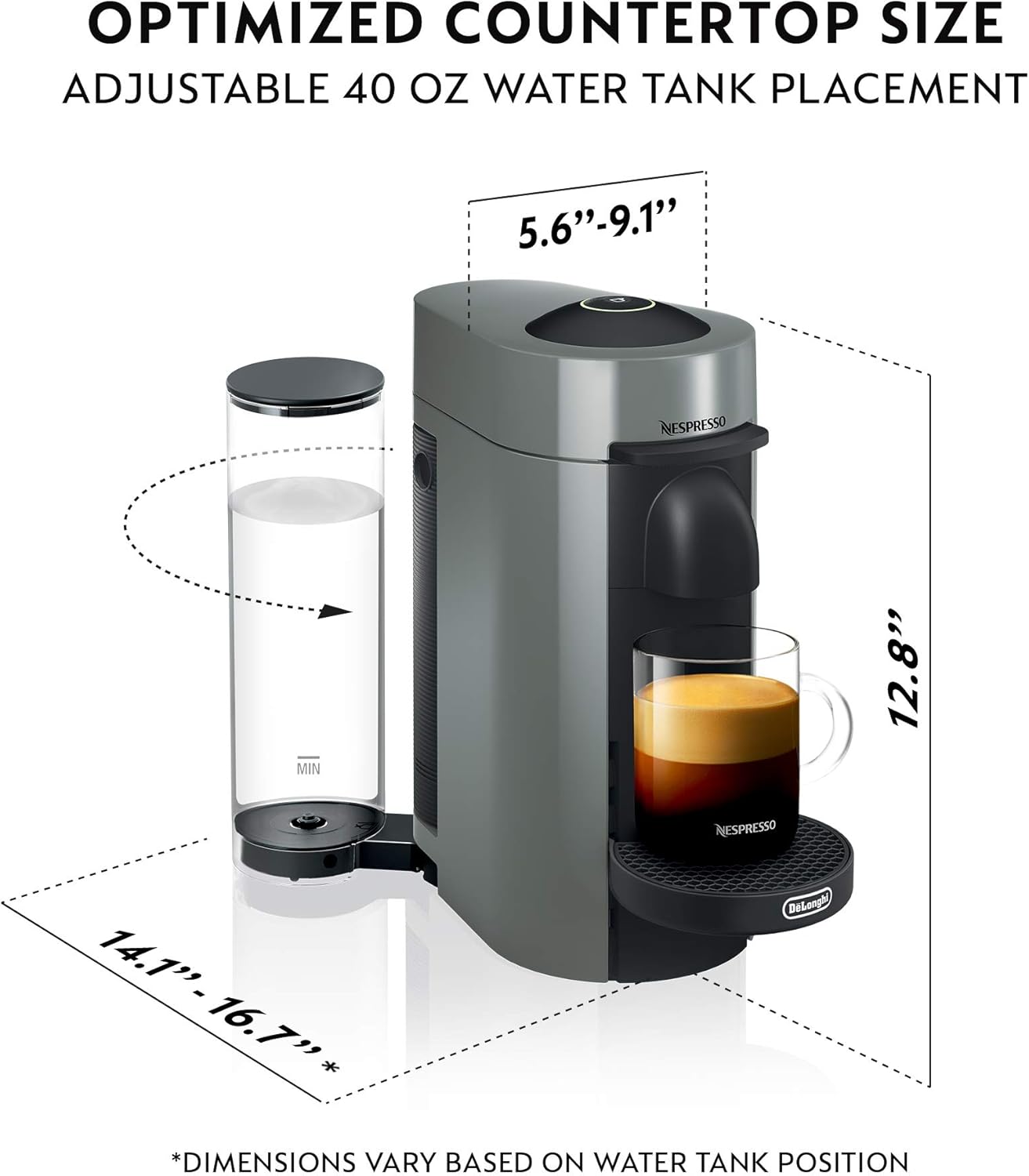 Nespresso Vertuo Plus Deluxe Coffee and Espresso Maker by De'Longhi