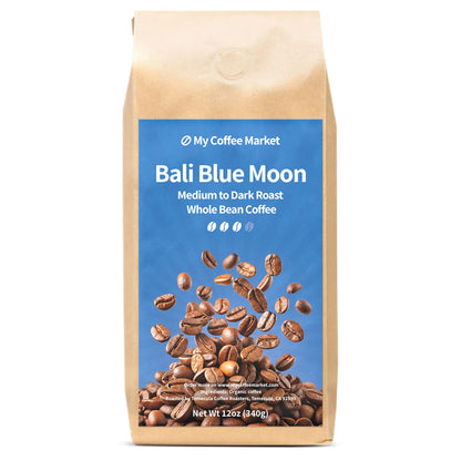Bali Blue Moon Medium to Dark Roast Whole Bean Coffee 12oz