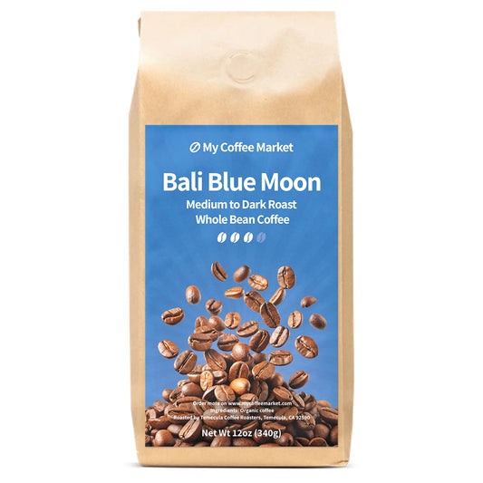Bali Blue Moon Medium to Dark Roast Whole Bean Coffee 12oz