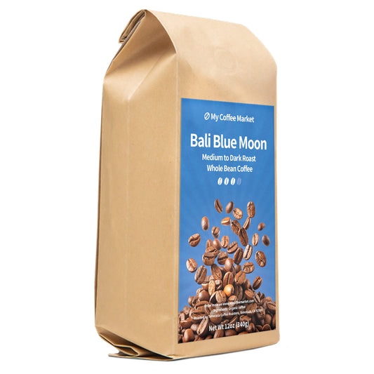 Bali Blue Moon Medium to Dark Roast Whole Bean Coffee 12oz