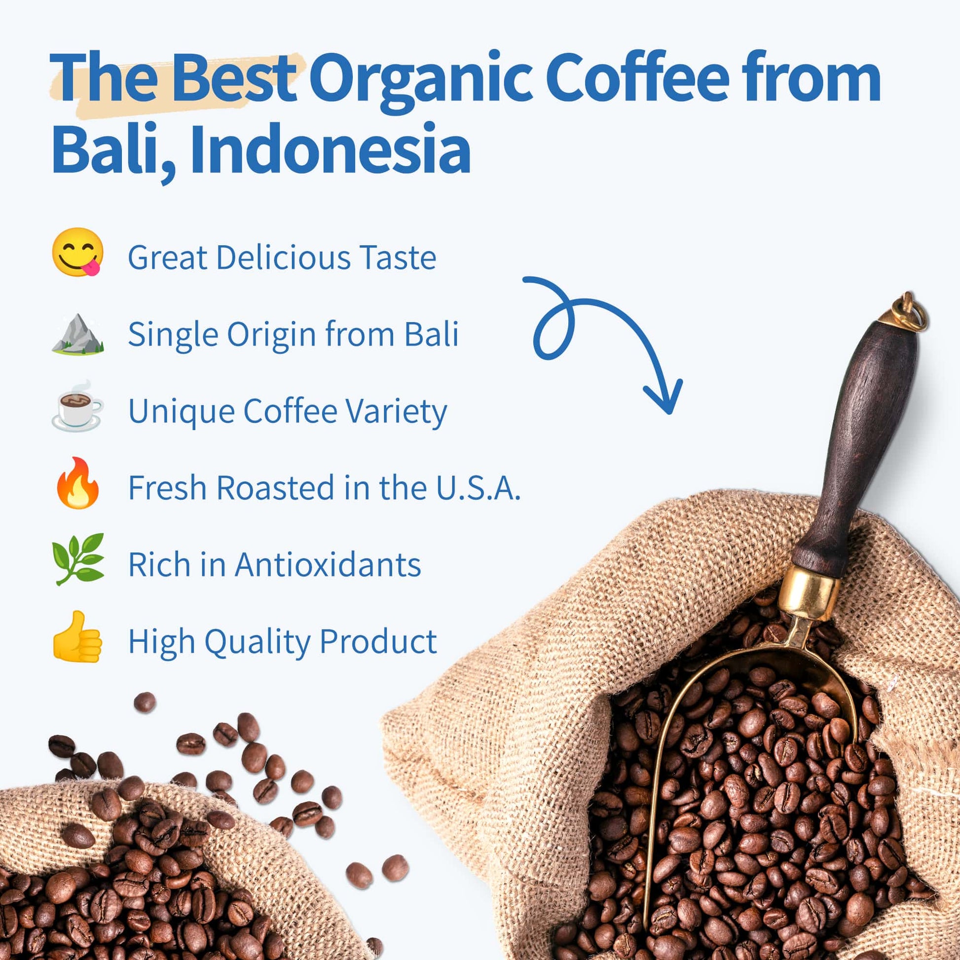 Bali Blue Moon Medium to Dark Roast Whole Bean Coffee 12oz