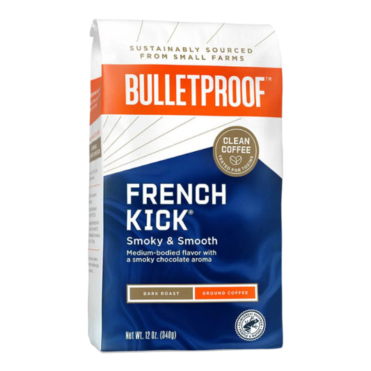 Bulletproof French Kick Ground Coffee, Smoky and Smooth, 12 oz.