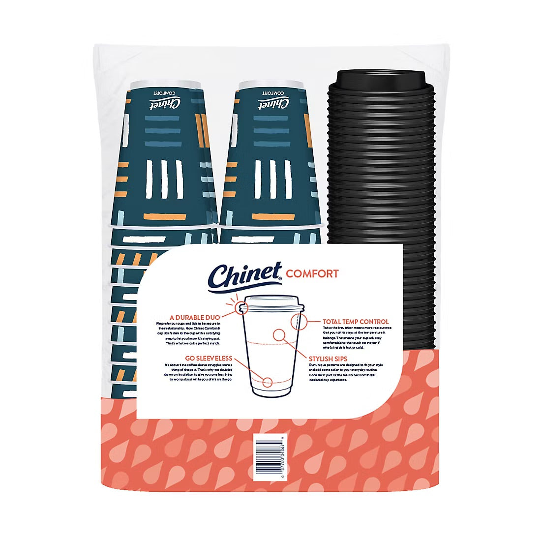 Chinet Comfort Disposable 16 oz. Hot Cups and Lids, 70 ct.