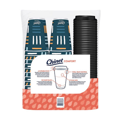 Chinet Comfort Disposable 16 oz. Hot Cups and Lids, 70 ct.