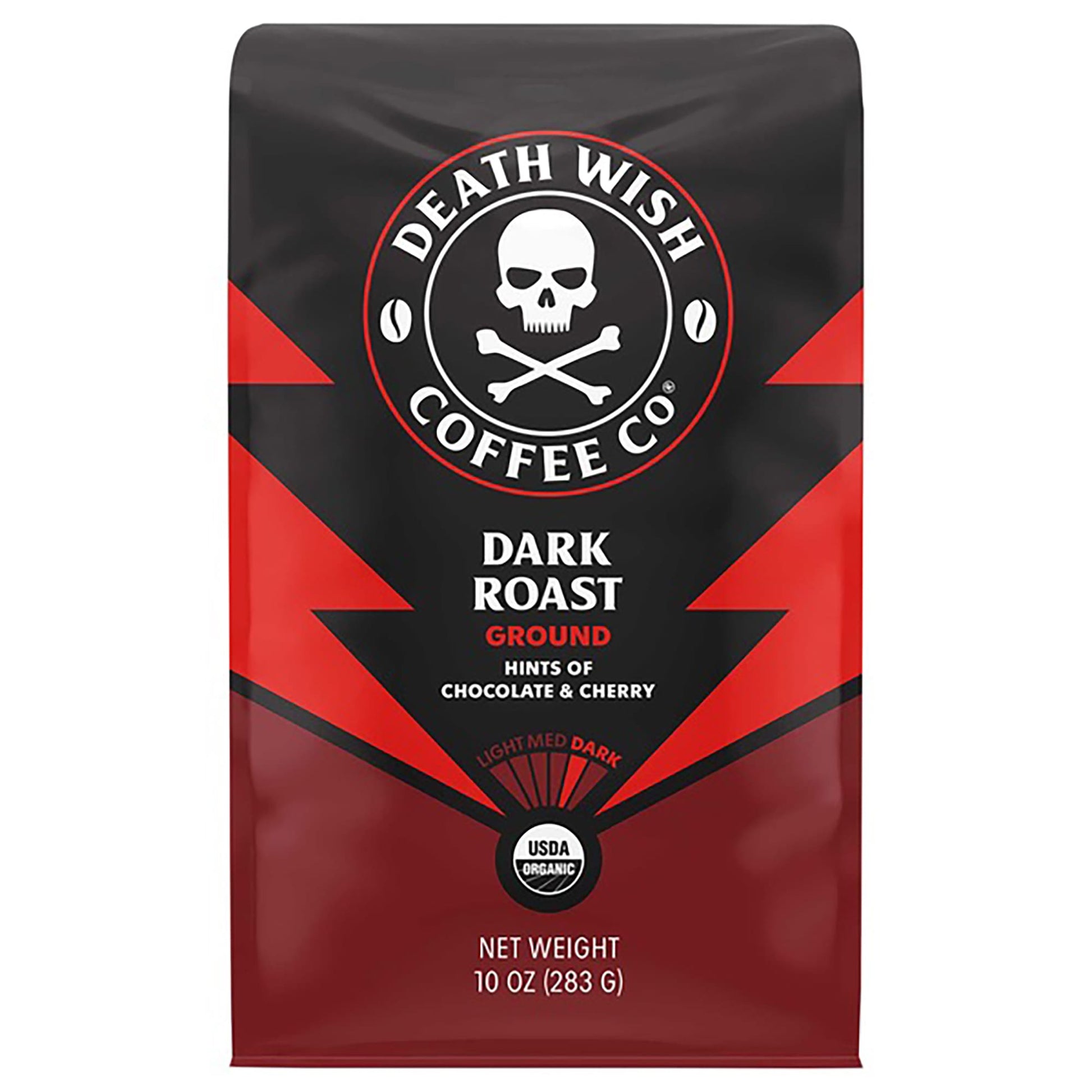 Death Wish Organic Dark Roast Ground Coffee, 10 oz.