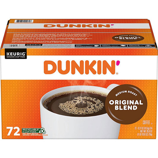 Dunkin' Donuts Original Blend Coffee K-Cup Pods Capsules, 72 ct.