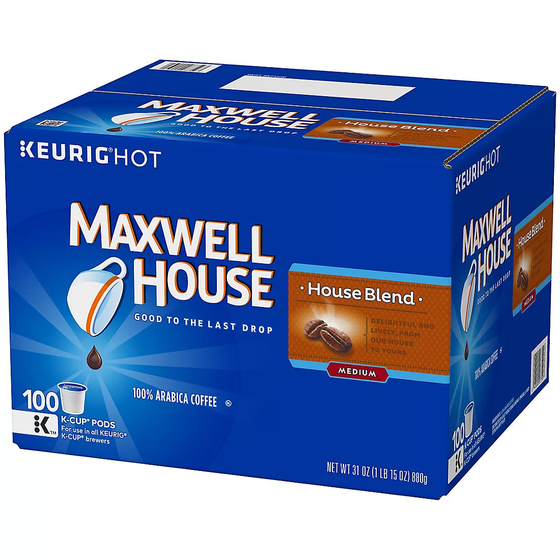 Maxwell House - House Blend Medium Roast, K-Cup Coffee Pods Capsules, 100 ct.