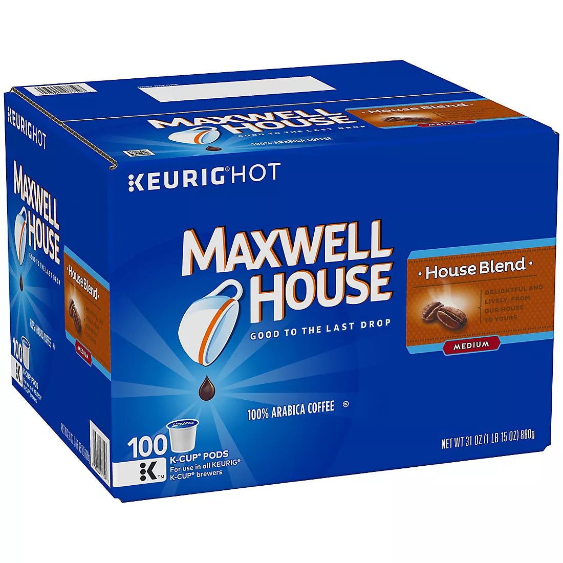 Maxwell House - House Blend Medium Roast, K-Cup Coffee Pods Capsules, 100 ct.