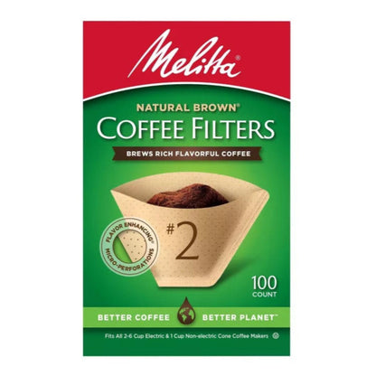 Melitta Natural Brown Coffee Filter #2, 100 ct.