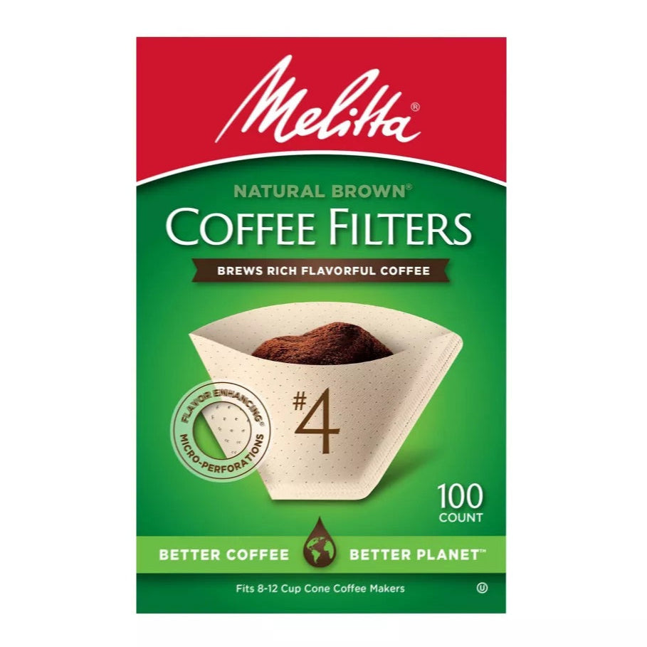 Melitta Natural Brown Coffee Filter #4, 100 ct.