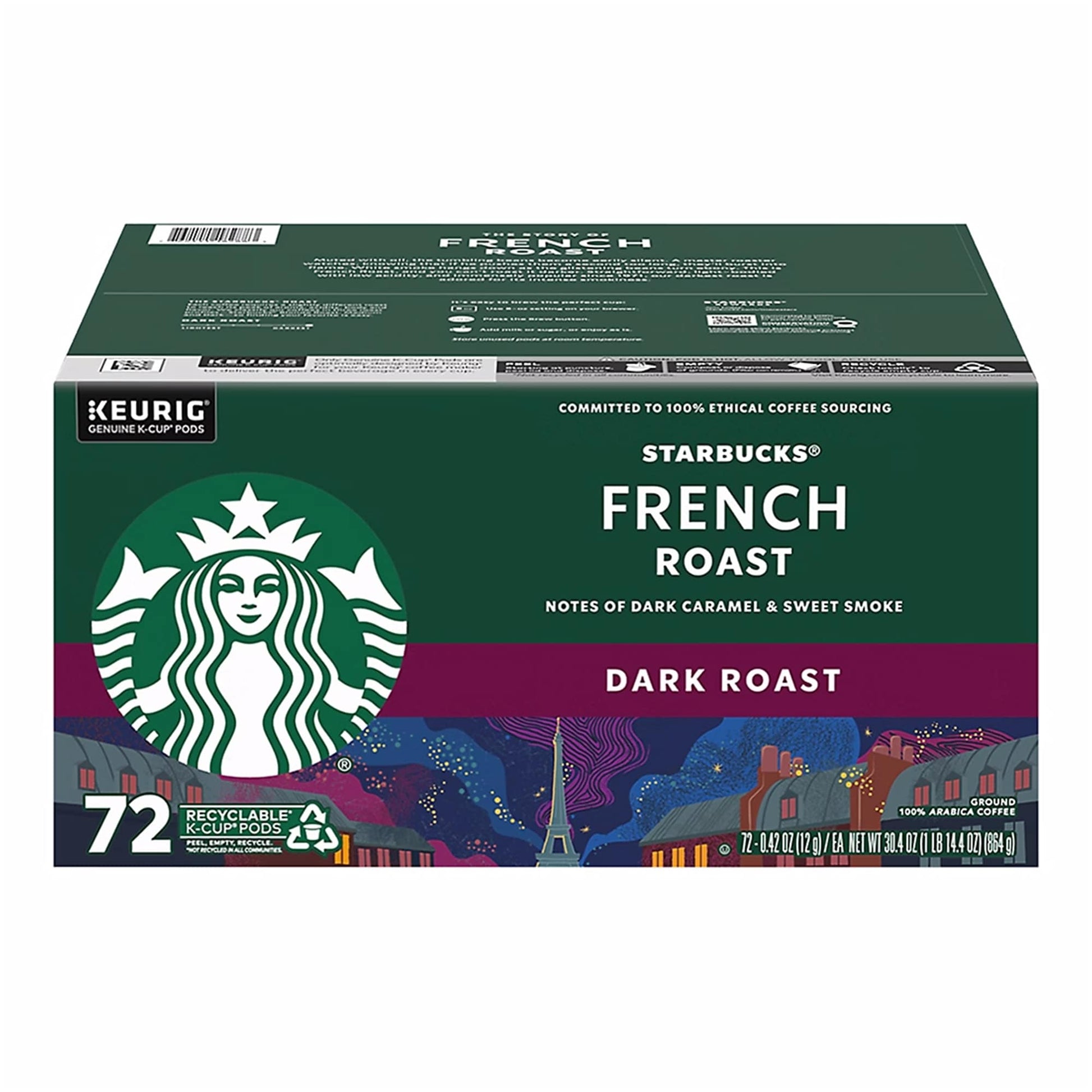 Starbucks French Roast Dark Roast Coffee K-Cup Pods, 72 ct.