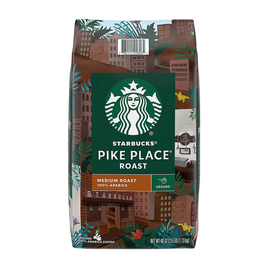 Starbucks Pike Place Roast Medium Roast Ground Coffee, 40 oz