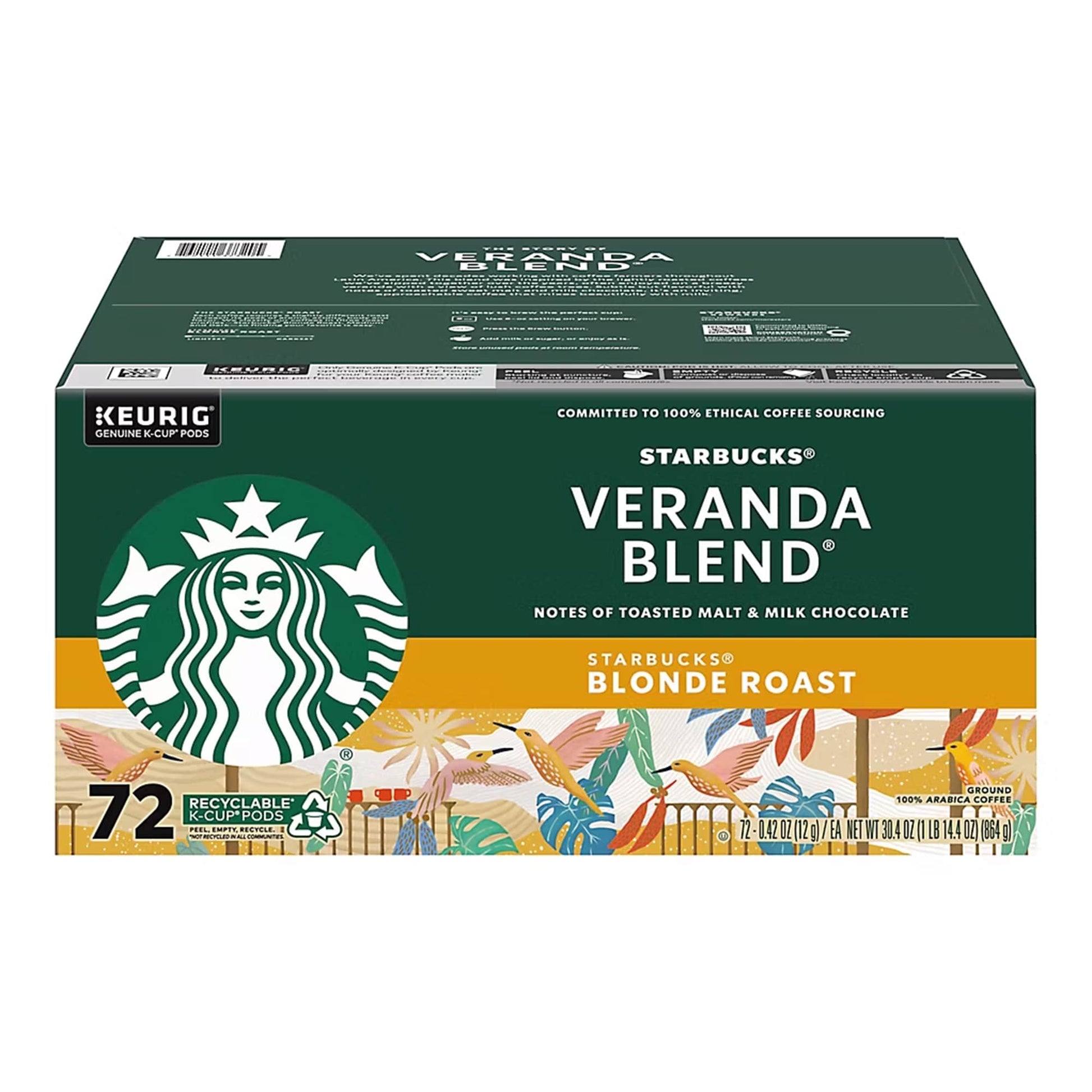 Starbucks Veranda Blend Blonde Roast Coffee K-Cup Pods, 72 ct.