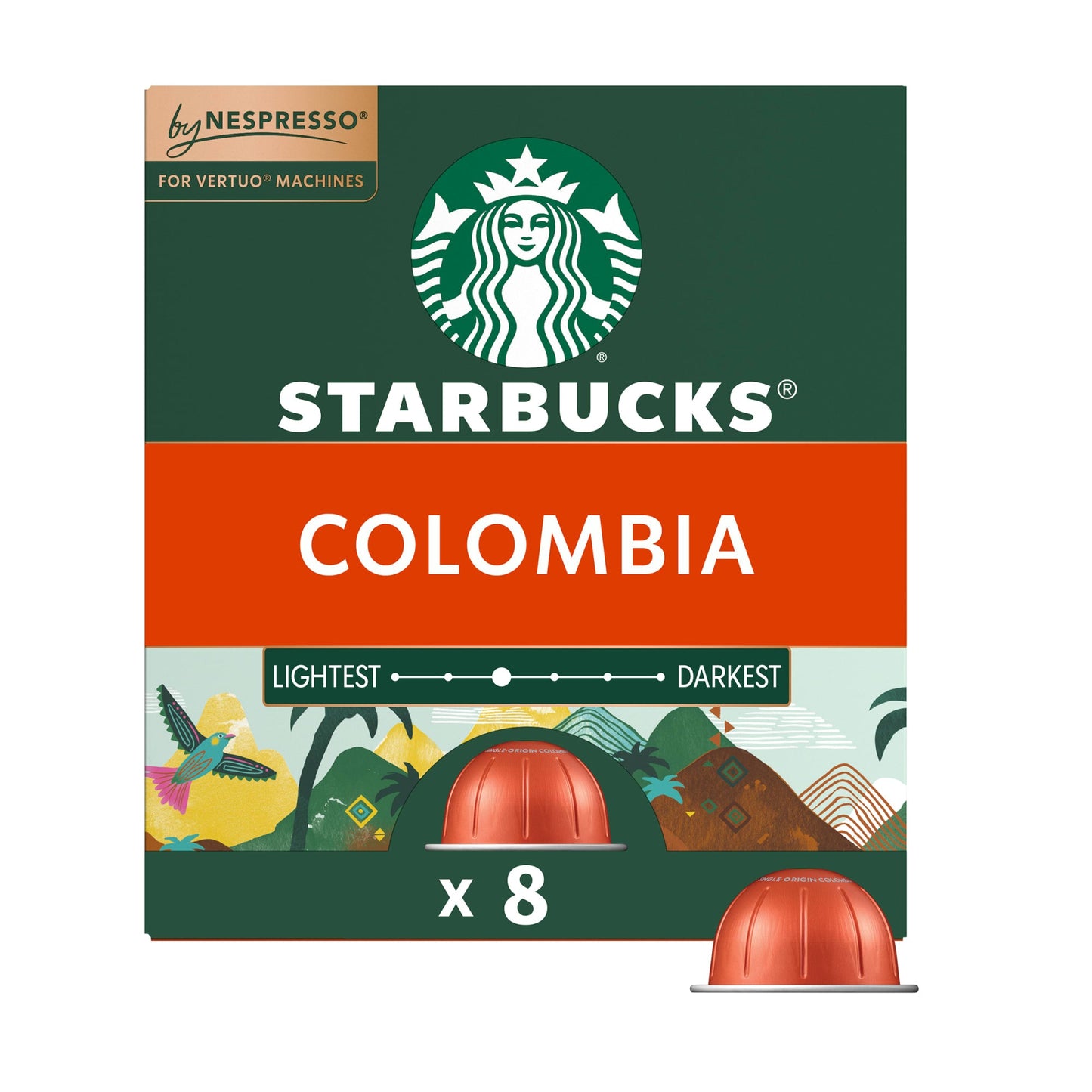 Starbucks by Nespresso Single-Origin Colombia, Coffee Pods for Vertuo Machines, 8 ct.