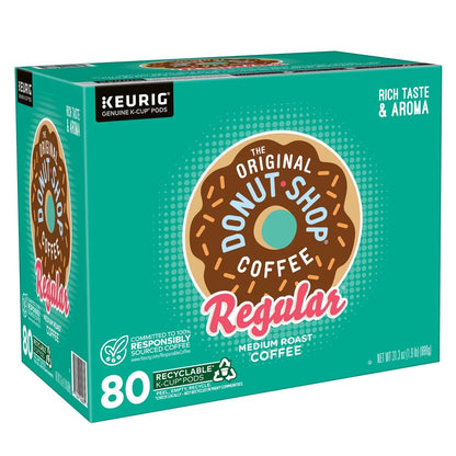 The Original Donut Shop Regular Medium Roast Coffee, K-Cup Pods Keurig Capsules, 80 ct.