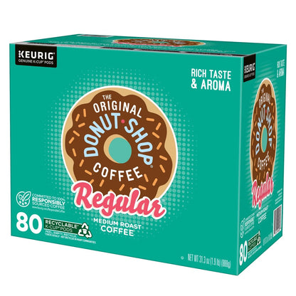 The Original Donut Shop Regular Medium Roast Coffee, K-Cup Pods Keurig Capsules, 80 ct.