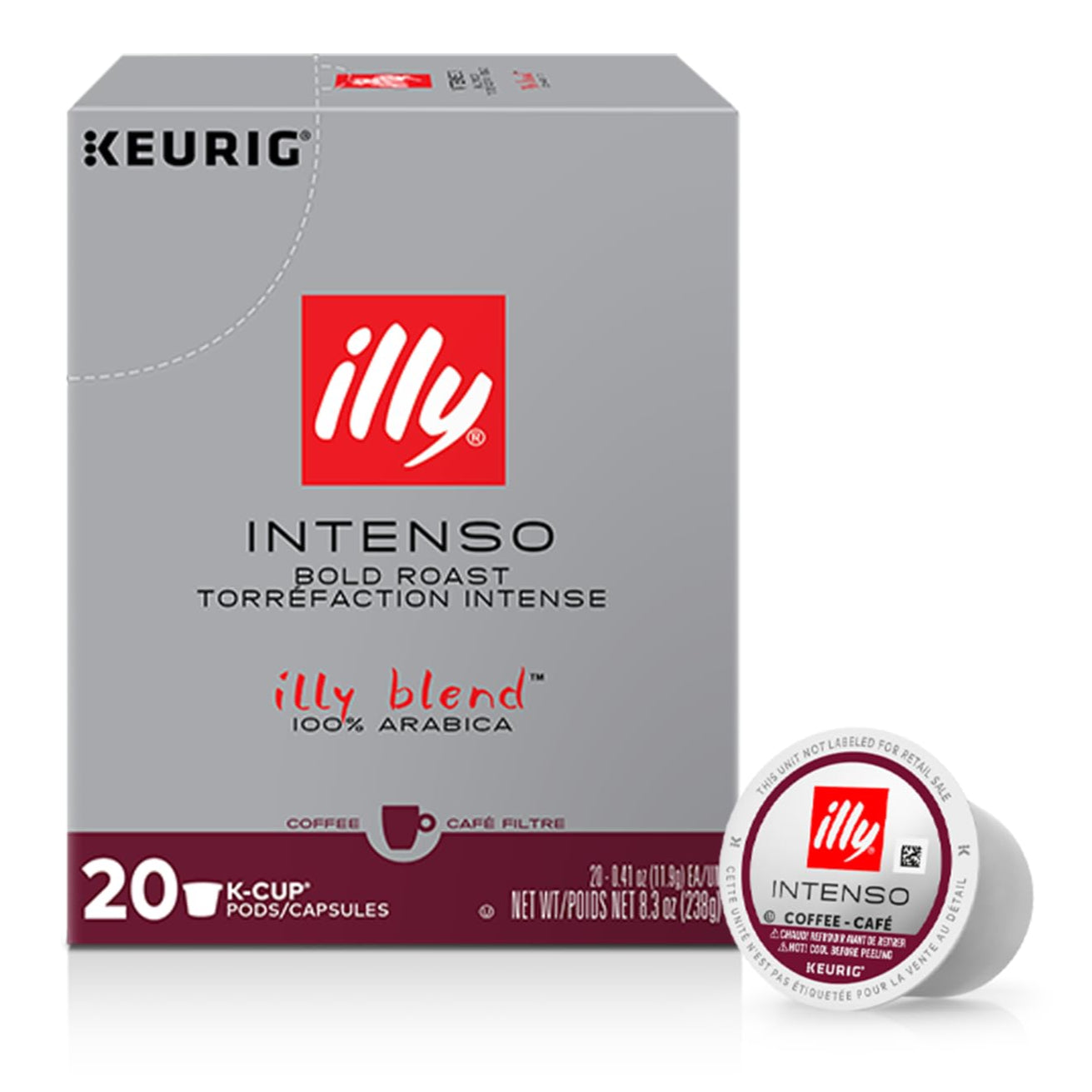 illy Intenso Bold Roast Coffee Pods, Keurig K-Cups, 20 ct.